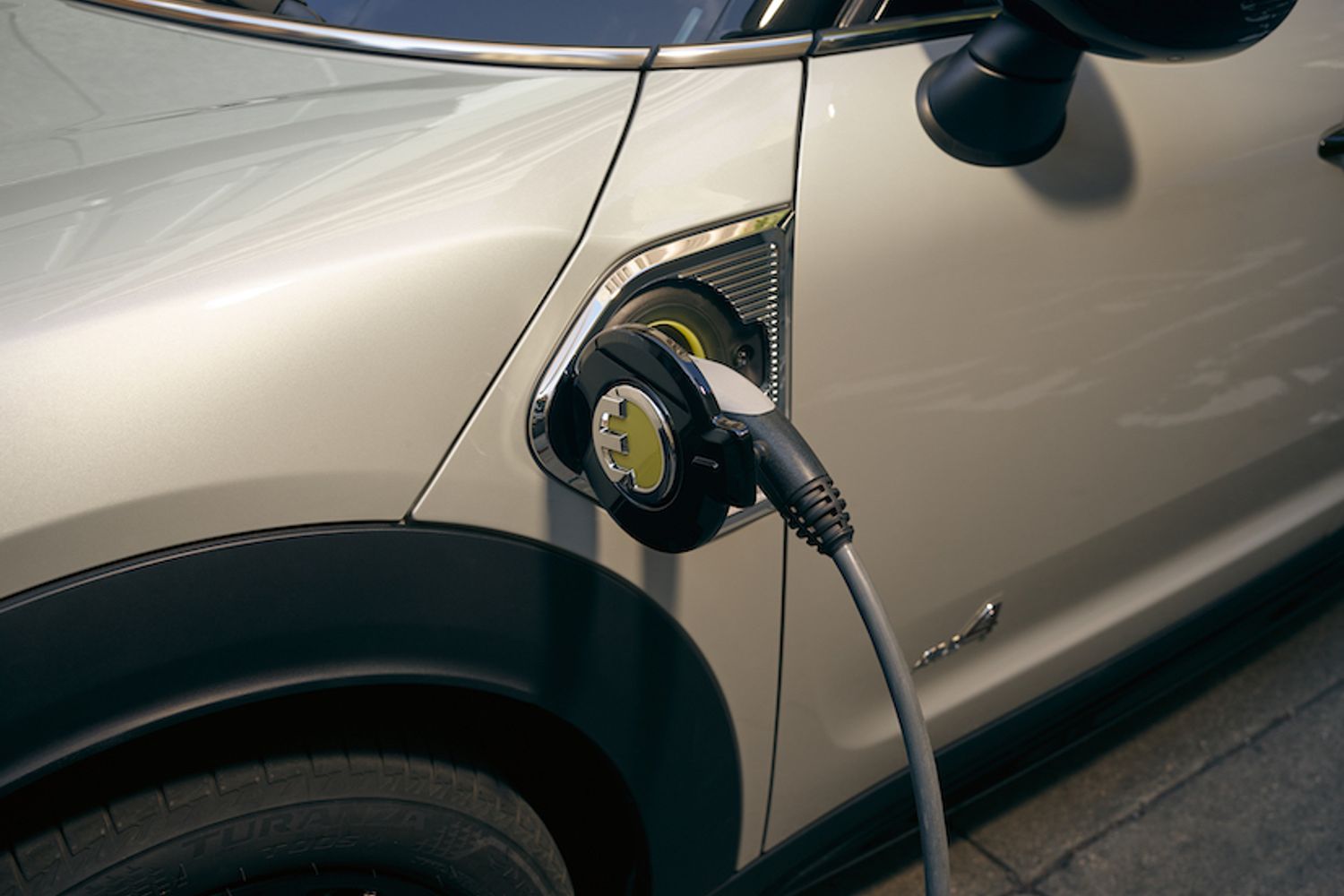 Mini Countryman PHEV connected to charger